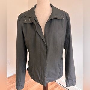 Kut From the Kloth Faux Leather Gray Jacket Large